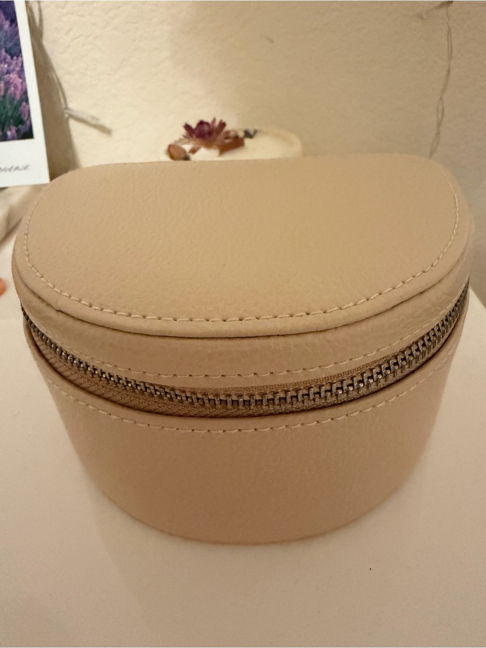 Mark & Graham Cream Travel Jewelry Case leather with linen lining